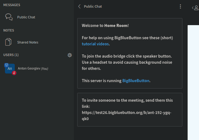 Dark theme in action - typically pale elements like the participants list are displayed in dark palette