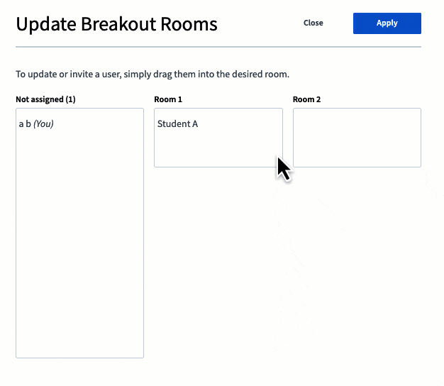 Move users dialog