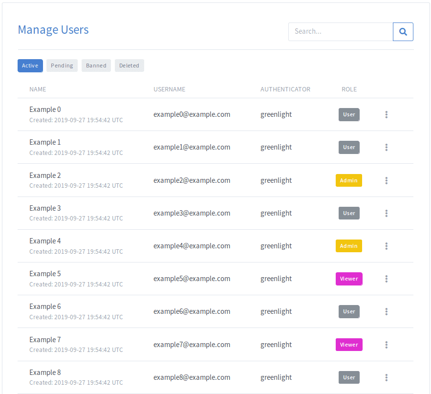 Greenlight Administrator Manage Users